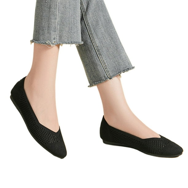 Zapatos Planos Malla Ballet Informales Punto para Mujer Antideslizantes Uso Diario