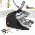 thumbnail image 3 of Shaved Ice Machine 380w Snow Cone Machine 3 Stainless Steel Blades Ice Shaver Machine Electric Ice Crusher 280lbs/hr Snow Cone Maker for Home and Commercial with Ice Pick(Black), 3 of 6