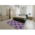 thumbnail image 5 of Ahgly Company Machine Washable Indoor Round Transitional Plum Purple Area Rugs, 4' Round, 5 of 7