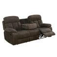 thumbnail image 3 of Aukfa 3-Piece Recliner Sofa Set - 87" 3 Seat Recliner with Flip Backrest Cupholder, Home Theater Seating, Brown, 3 of 12