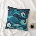 thumbnail image 4 of LNWH Decorative Pillow Covers, Seascape Waves Square Sofa Decorative Knit Pillow Case, 22"x22", 4 of 8