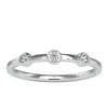 Moissanite Three Stone Ring for Women, Round Cut Moissanite 3 Stone Ring in Bezel Setting, Moissanite and Gold Three Stone Ring, 14K White Gold, US 8.50