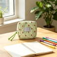 thumbnail image 6 of Dongrere Cherry Plaid Cosmetic Bag, Portable Zipper Makeup Pouch, Mini Storage Purse for Travel Work Use, Green, 6 of 6
