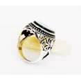 thumbnail image 3 of Solid 925 Sterling Silver Natural Emerald Corundum Gemstone Birthday Men's Ring, 3 of 3