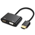 thumbnail image 1 of nipocaio HDMI to VGA HDMI Adapter, Dual Display 4K HDMI to HDMI VGA Splitter Converter with Charging Cable and 3.5mm Audio Cable for PC, Laptop, Ultrabook, Raspberry Pi, Chromebook and More, 1 of 5