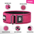 thumbnail image 2 of RIMSports Nylon Weight Lifting Belt for Workout Gym Squat and Deadlift, Pink L, 2 of 9