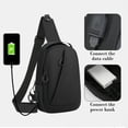 thumbnail image 5 of MMJ Sling Bag for Men Crossbody Chest Bag Large Capacity PU Leather for Commute Travel Work 11.8x7.9x3.9in, 5 of 6