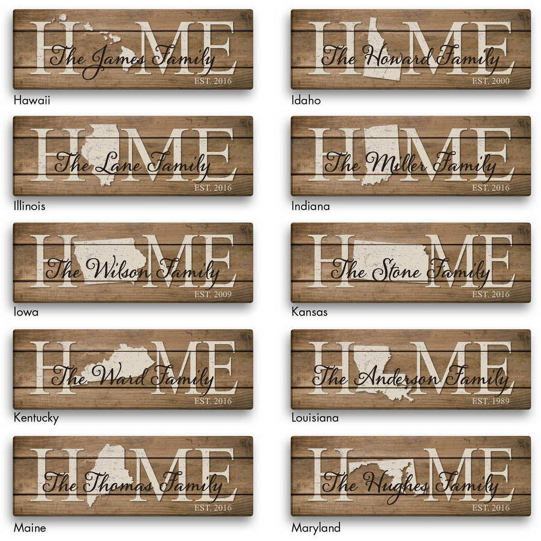 Home State Personalized 6" x 18" or 9 x 27 Canvas