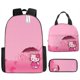 thumbnail image 1 of unids/set niños Sanrio serie Hello Kitty mochila estuche para lápices bolsa de comida arnés de cojín de aire impermeable protección de la columna vertebral mochila escolar hola suerte  unisex, 1 of 2