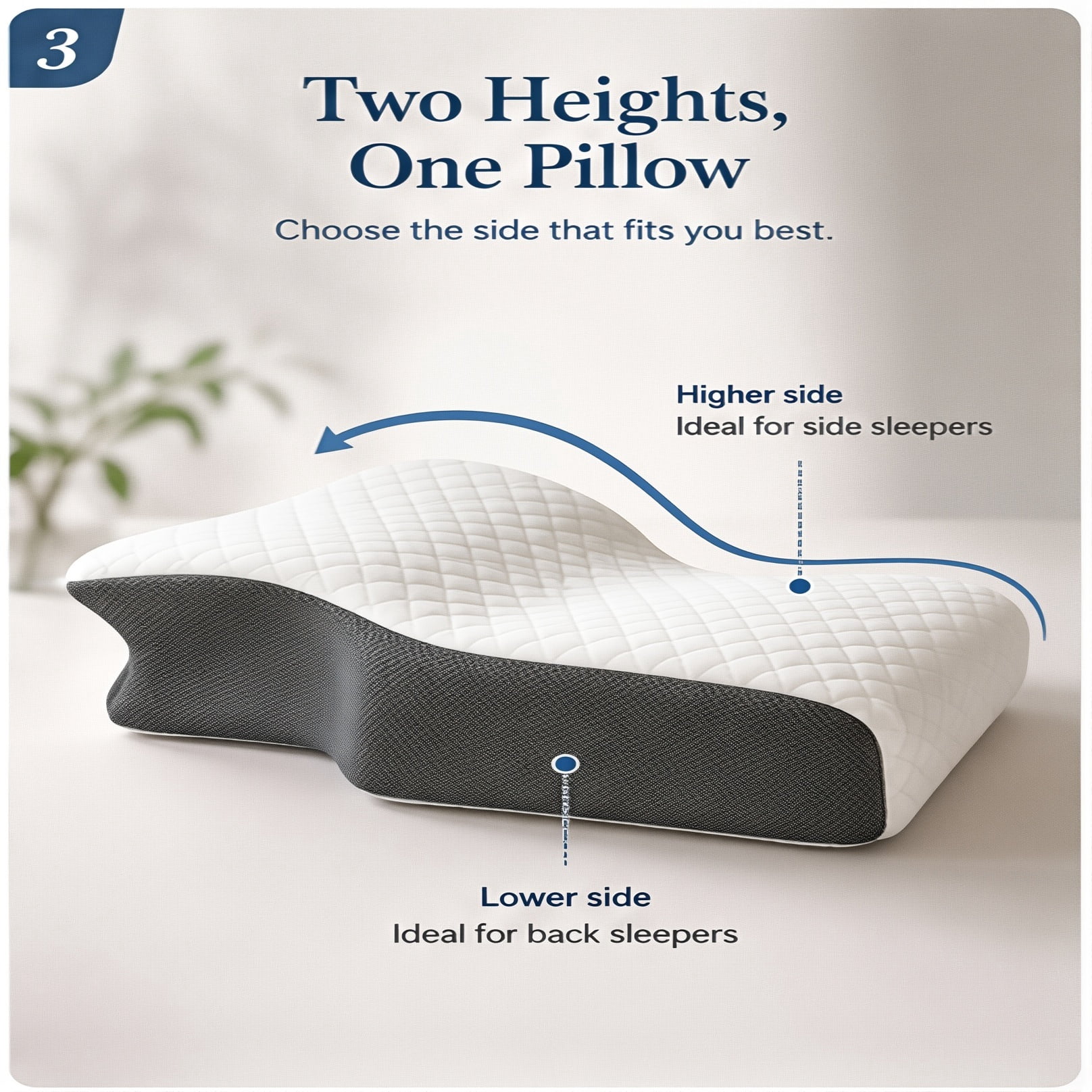Doreve Cloudfaser Pillow, Doreve Cloudfaser Pro Pillow, Ergonomic Butterfly Support Structure with Aligned Comfort Design, Breathable Constant-Temperature Material, Ideal for Desk Work Use