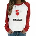 thumbnail image 1 of Womens Christmas Shirt Womens Spring Patchwork Christmas Printed Long Sleeves Round Neck Casual Tee Tops, 1 of 7