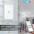 thumbnail image 4 of Graflsoa Smart Touch Dimmer Switch with Wi-Fi Control, 1/2/3 Gang, 90-250V, App Remote & Timer Function, White, US Standard, 4 of 6
