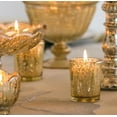 thumbnail image 3 of 100% Pure Raw Beeswax Votive Candles Set of 6 in Glass Holder (Gold Mercury), 3 of 8