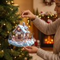 thumbnail image 4 of Acrylic Snow House Christmas Ornament, 3.94 Inch Lighted Hanging Decoration, Winter Cottage Pendant for Holiday Tree and Festive Gift Giving, 4 of 7