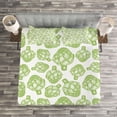 thumbnail image 3 of Ambesonne Artichoke Quilted Bedspread Set 3 Pcs, Super Food Vegetable, King Size, Apple Green, 3 of 3