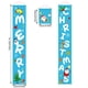thumbnail image 3 of Toystoory 2 piezas de pancartas colgantes de Feliz Navidad, carteles de bienvenida para el porche, vacaciones en casa, decoración de cumpleaños de Año Kits de decoración para fiestas Azul Toystoory HA010416-03B, 3 of 6