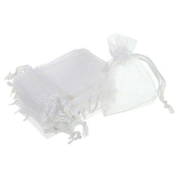 Uxcell 100pcs Organza Bags 2x3 Inch Drawstring Favor Pouches Sheer Mesh Bag for Gift Jewelry Wedding Party White White 2 inch x 3 inch
