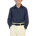 thumbnail image 3 of Boy's Classic Fit Long Sleeve Casual Button Down Toddler Kids Dress Shirt (Navy, 7), 3 of 3