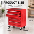 thumbnail image 3 of Memoryfield Rolling Tool Chest with Wheels, 5 Drawer Tool Storage Cabinet with Locking System, Heavy Duty Tool Cart Organizer for Garage Workshop, Red, 3 of 8