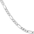 thumbnail image 2 of 925 Sterling Silver Rhodium Plated 5.8mm Concave Figaro Chain Bracelet Lobster Claw Closure 8.50 Inch Link Bracelet for, 2 of 2