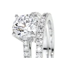 thumbnail image 3 of Bella Jewel Anniversary Gift - 14K White Gold Plated Ring - Round Cut Brilliant 1.9 Ct Diamond Ring - Solitaire with Accent Diamond Ring for Her - Two Full Eternity Diamond Ring for Women's, 3 of 3