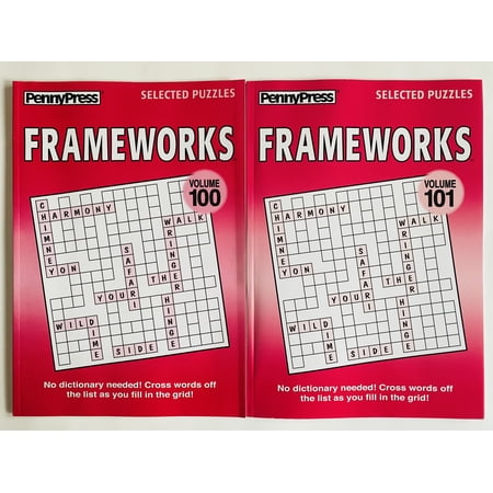 Volumes 100 and 101 of Penny Press Frameworks Fill In Ins Puzzles Selected Puzzles Variety