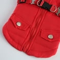 thumbnail image 4 of Baywell Dog Jacket with Harness Outdoor Warm Jackets Winter Windproof Coats with Chest Strap Kit for Medium and Large Dogs, Red, XL, 4 of 11