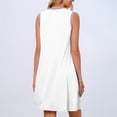 thumbnail image 4 of Lorytime Women's Casual Dresses Short White Crewneck Tank Dress Sleeveless Solid Sundress Mini Dress Holiday Loose Fashion Travel Dresses Wrap Summer Vacation Beach Dresses XL, 4 of 9