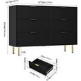 thumbnail image 7 of 6-Drawer Dresser for Bedroom,Modern Wooden Chest of Drawers with Metal Handles,Sturdy and Stable Storage Organizer for Living Room,Entryway,Home Office,Closet, 7 of 7