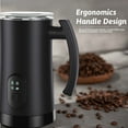 thumbnail image 3 of 4-in-1 Automatic 400W Milk Frother & Heater, 304 Stainless Steel Jug (350ml Hot Milk/160ml Froth), 65°C Heating, IPX1 Waterproof, Cold Froth & Hot Chocolate Modes, 110V US Plug, Black with Cleaning, 3 of 7