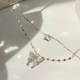 thumbnail image 5 of DESIGNICE 2026 New 925 Sterling Silver Butterfly Necklace for Women Double Layer Clavicle Chain Shiny Necklace Dainty Gifts Party Jewelry Gift Butterfly Gifts for Women, 5 of 9