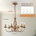 thumbnail image 3 of Garwarm 6-Light Farmhouse Candle Chandelier for Living Room, Rustic Industrial Pendant Ceiling Light fixture, Vintage Hanging Lamp for Bedroom Hallway Kitchen Dining Room Foyer, 3 of 13