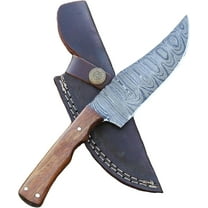 9 Inch Fixed Blade Knife Handcrafted Damascus Steel Hunting Knife with Leather Sheath – Perfect for Hunting and Camping – Premium Outdoor Bushcraft Skinning Knife