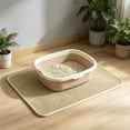 thumbnail image 4 of Cat Litter Mat, Cat Litter Box Mat, Waterproof Urine-Proof Non-Slip Litter Trapping Mat, Soft on Kitty Paws, Scratch-Resistant, Scatter Control, Easy to Clean (Khaki, 31x30''), 4 of 6