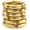 6 Gold chunky acrylic bracelets, variant on 5-Piece Bamboo Tube Stretch Bracelet Set - Blue Acrylic Stackable Bangles with Gold-Tone Accents for Women, 6.29in Inner Circumference, Chunky Layering Jewelry
