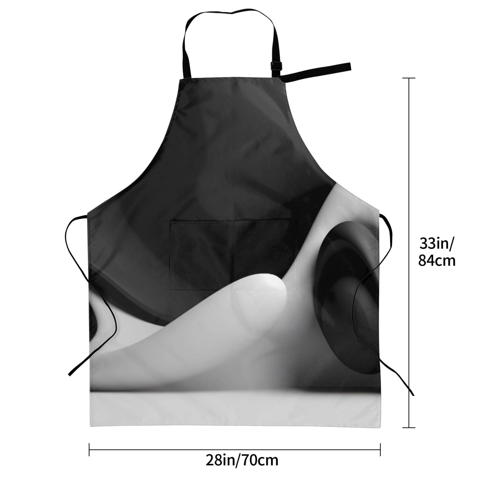 Kdxio Black White Fluid Sculpture Apron with Pockets Adjustable Kitchen Aprons for Men Women Waterproof Aprons for Cooking,Drawing,Crafting, Baking Household Cleaning
