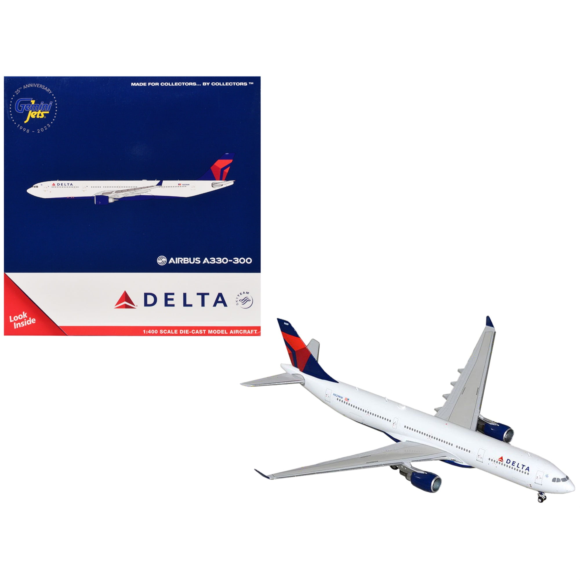 Airbus A330-300 Commercial Aircraft " Air Lines" (N829NW) White with Blue and Red Tail 1/400 Diecast Model Airplane by GeminiJets