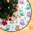 thumbnail image 5 of Coolnut Tree Owl Christmas Tree Mat Round Christmas Tree Stand Mat Decoration for Holiday Party Home Christmas Day Ornaments Floor Door, 28.3", 5 of 6