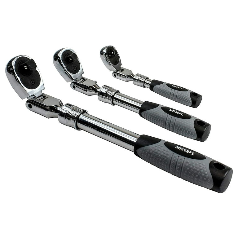 EZ Red MR482FL 3 Piece Locking Flex Head/Extendable Ratchet Set