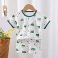 thumbnail image 2 of kpoplk Baby Boy Summer Clothes Set Toddler 18-24 Months 2 Piece Dinosaur Tee and Stripe Shorts(Green,8-9 Y), 2 of 4