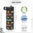 thumbnail image 4 of KLL Retro Video Game Pattern 18OZ Water Bottle With Straw,Stainless Steel Sports Water Cup Flask Sports Water Cup Flask Wide Mouth Travel Thermal Mug, 4 of 8