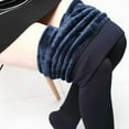 thumbnail image 4 of Winter Warm Fleece Lined Tights for Women Thermal Pantyhose Leggings Opaque Thick Stockings Tights Navy One Size, 4 of 4