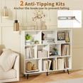 thumbnail image 6 of Barara King 10-Cube Bookshelf with 5 Tapered Metal Legs, Bookcase Display Standing Shelf for Living Room, Bedroom, Office Room, Study Room, White & Black, 6 of 7