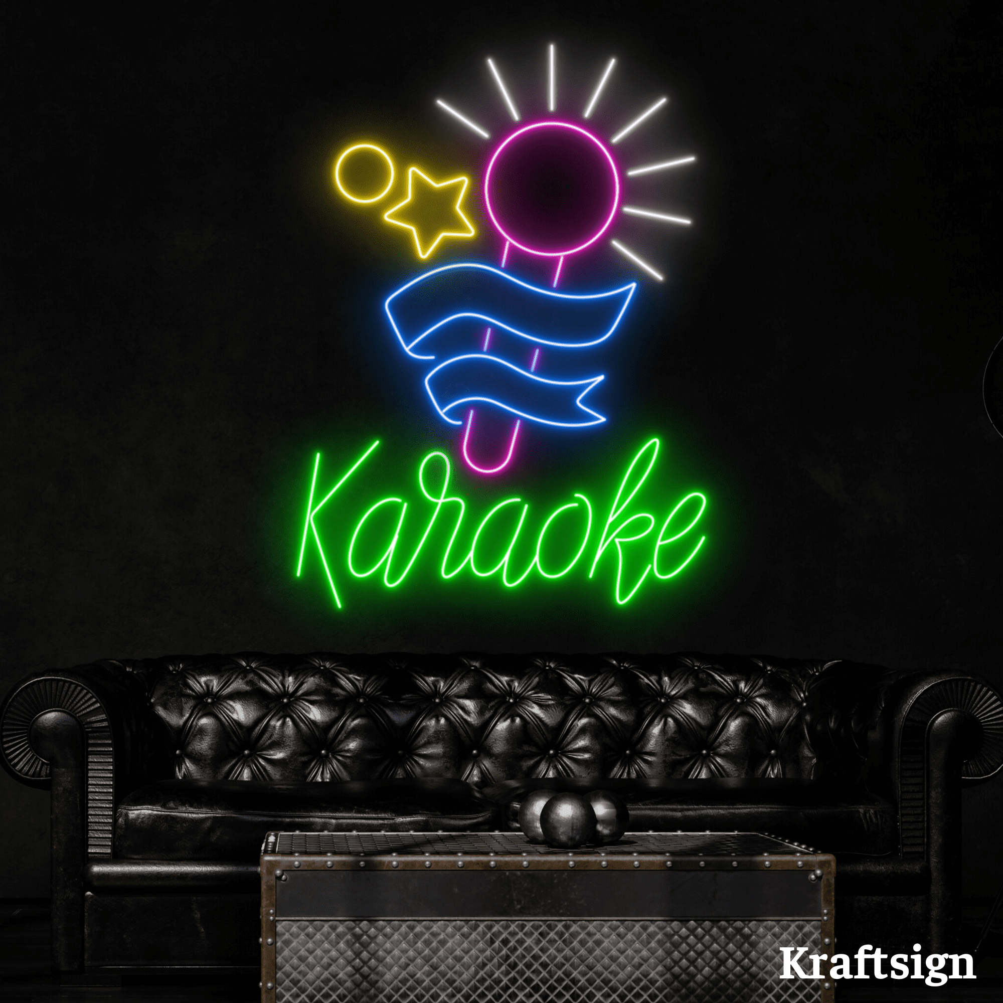 Craftnamesign Karaoke Neon Sign, Karaoke LED Sign, Karaoke Wall Art Decor