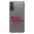 thumbnail image 1 of DistinctInk Clear Shockproof Hybrid Case for Galaxy S21+ PLUS 5G (6.7" Screen) - TPU Bumper Acrylic Back Tempered Glass Screen Protector - Stars & Stripes Forever, 1 of 2