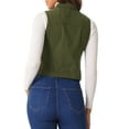 thumbnail image 3 of INSPIRE CHIC Mother's Day Women's Washed Denim Button Sleeveless Vest Jacket with Pockets Army Green XL, 3 of 6