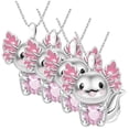 thumbnail image 1 of Collar y Dije de Animales AxolotlNeck01 4 Pzas Collar Ajolote/Corazón Plata/Rosa Metal. High Monaco MXAXO-004, 1 of 4