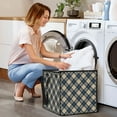 thumbnail image 7 of Home Organizer Foldable Fabric Storage Bin With Handle Vintage Plaid, 7 of 7