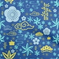 thumbnail image 1 of oneOone Georgette Viscose Blue Fabric Asian Japanese Craft Projects Decor Fabric Printed By The Yard 42 Inch Wide, 1 of 4