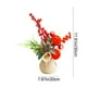 thumbnail image 3 of xihome Adorno de lino con bayas rojas, nochebuena artificial, piña, decoracin de rbol de Navidad, 3 of 6